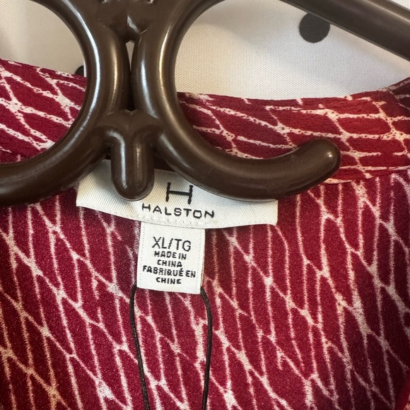Halston Red Patterned Blouse - Picture 2 of 4